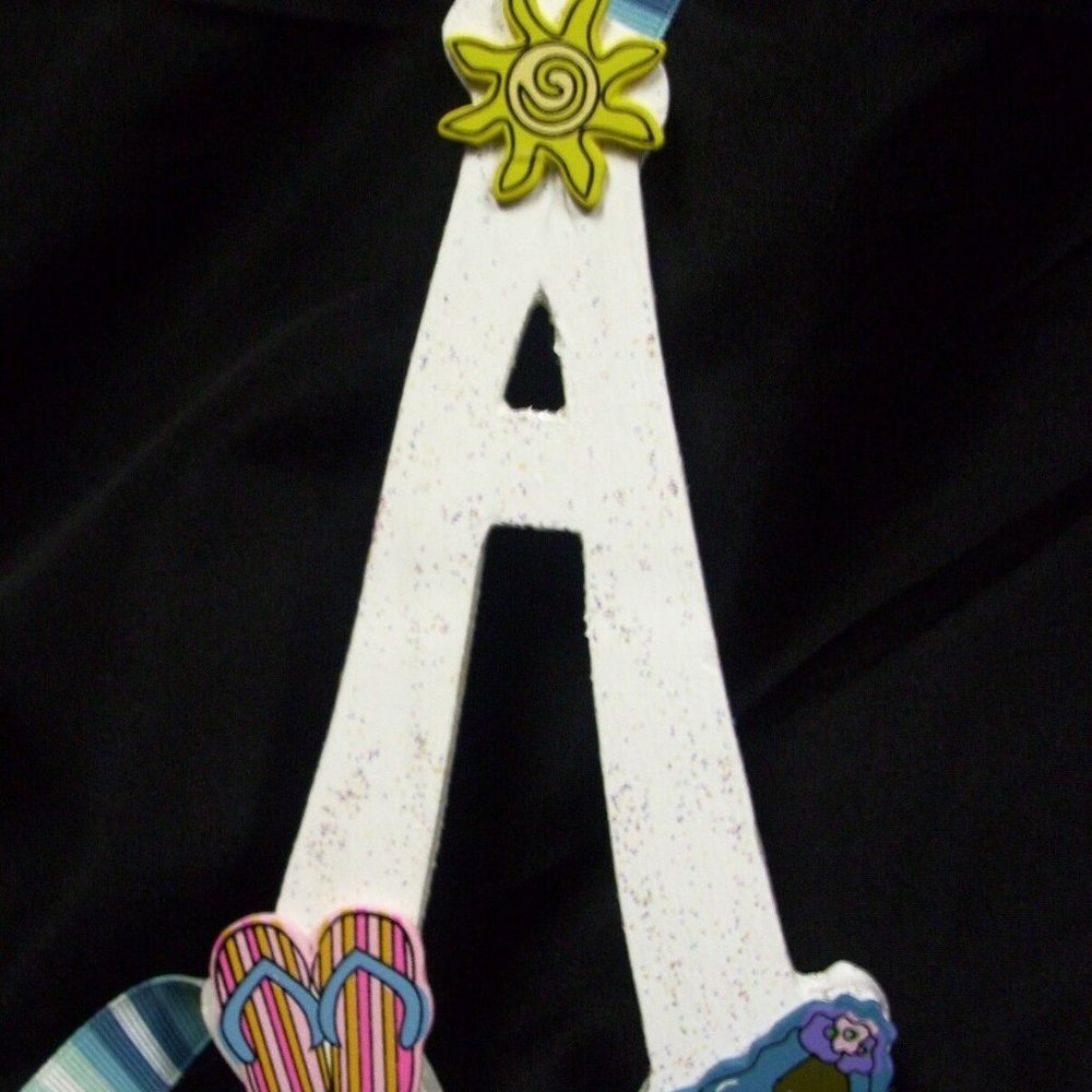 girls letter A sunglasses flip flop barrette bow hair accessories holder storage
